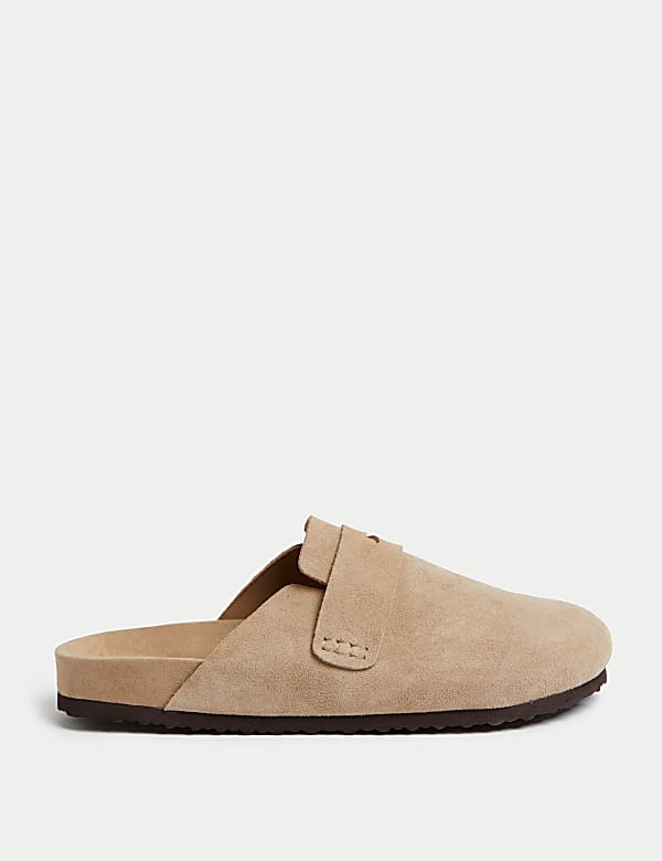 Suede Slip On Flat Clogs - EE