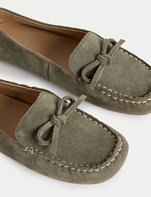 Suede Slip On Flat Loafers - AT