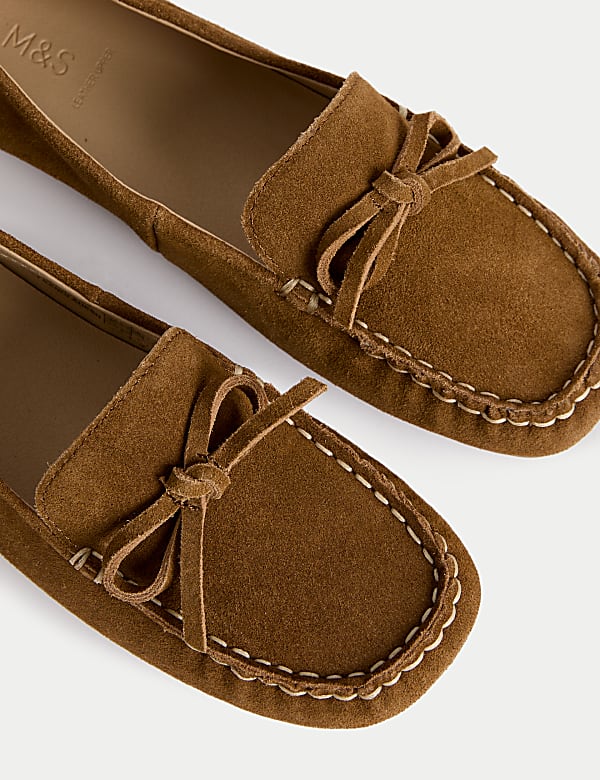 Suede Slip On Flat Loafers - TW