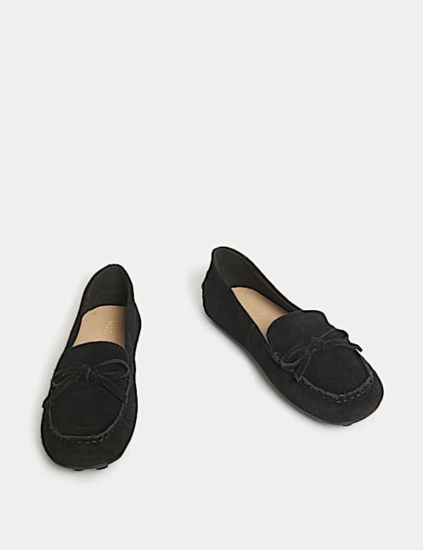 Suede Slip On Flat Loafers - NL