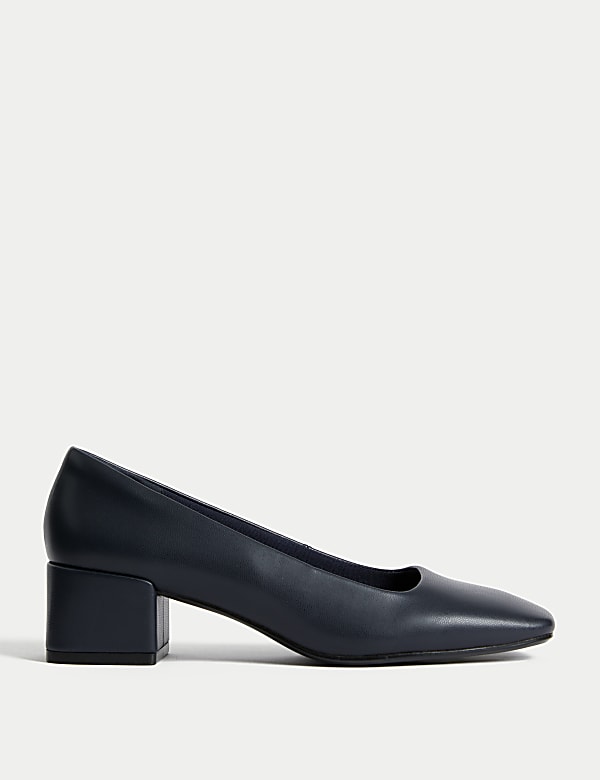 Slip On Block Heel Court Shoes NAVY Shoes M S US