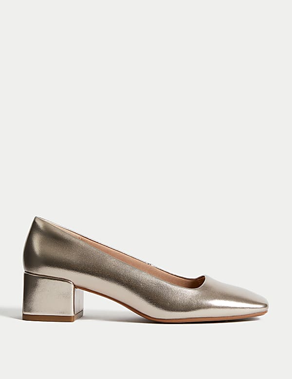 Slip On Block Heel Court Shoes NAVY Shoes M S RO