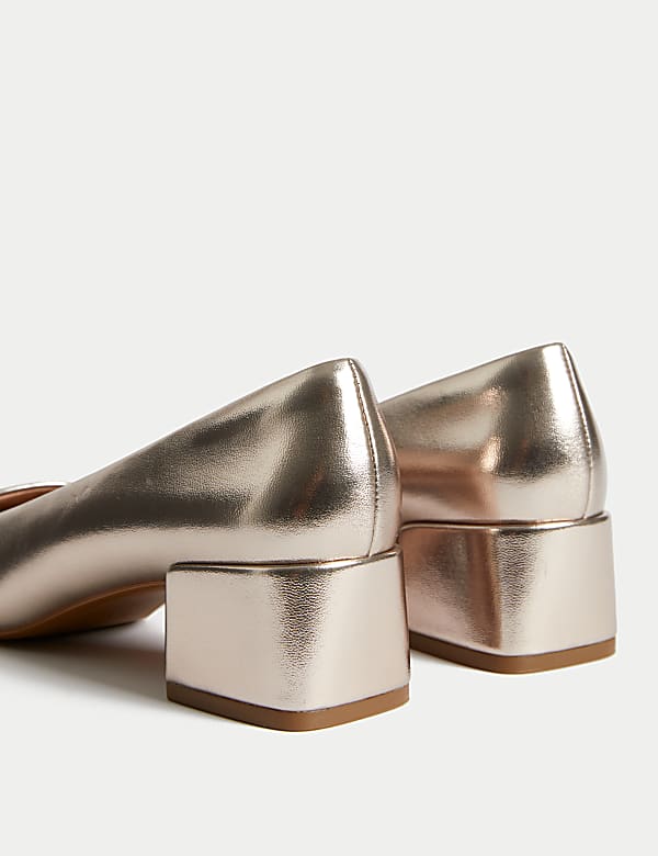 Slip On Block Heel Court Shoes - KG