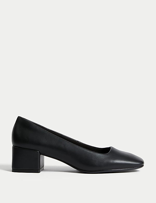 Slip On Block Heel Court Shoes - GR