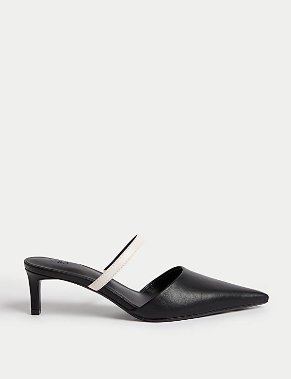 Slip On Kitten Heel Mules - OM