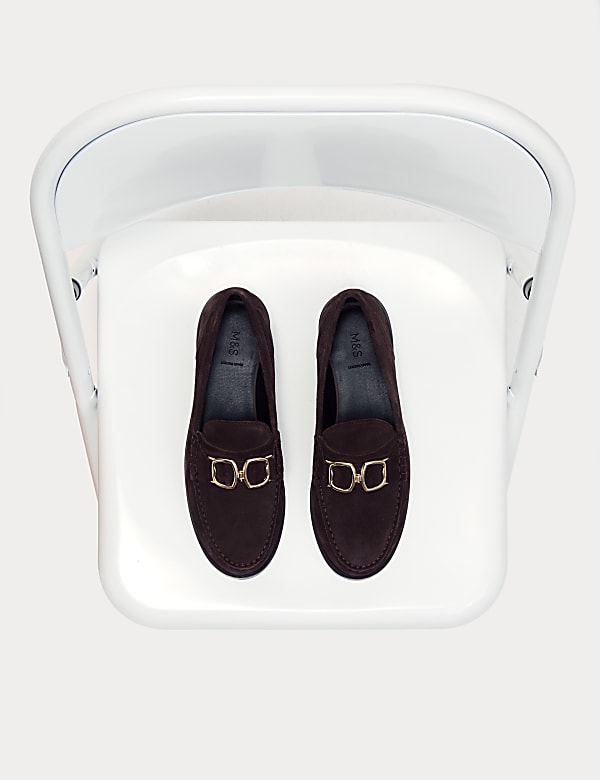 Suede Trim Loafers - BE