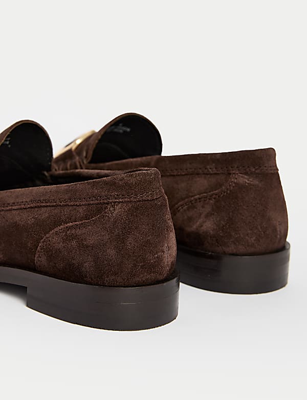 Suede Trim Loafers - HU