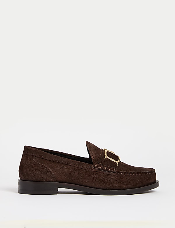 Suede Trim Loafers - JP