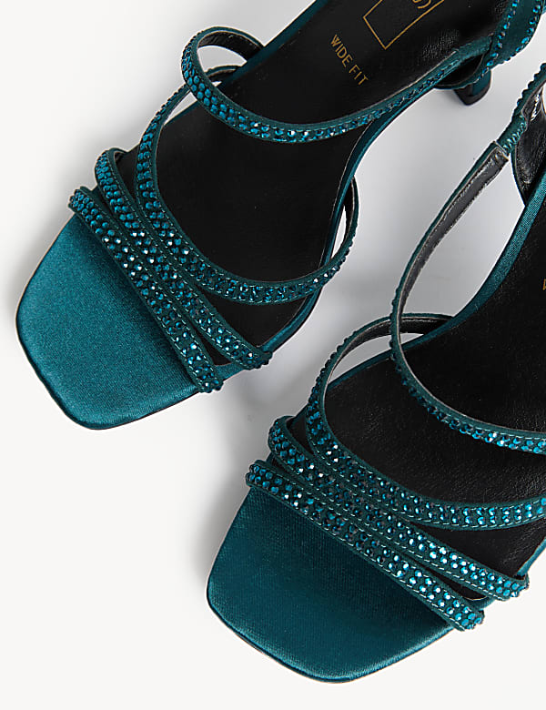 Wide Fit Ankle Strap Stiletto Heel Sandals