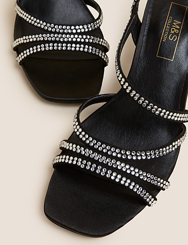 Wide Fit Ankle Strap Stiletto Heel Sandals
