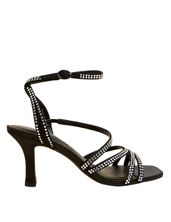 Wide Fit Ankle Strap Stiletto Heel Sandals