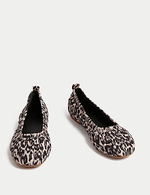 Leopard Print Slip On Flat Ballet Pumps - JP