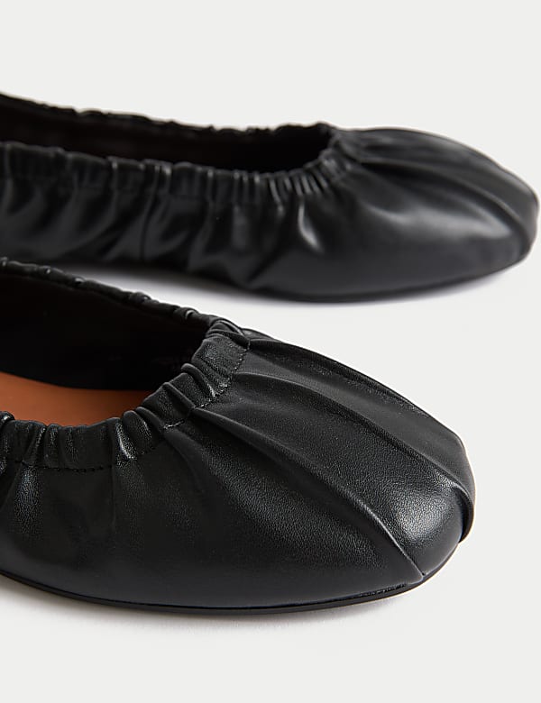 Ruched Slip On Ballet Pumps - JP