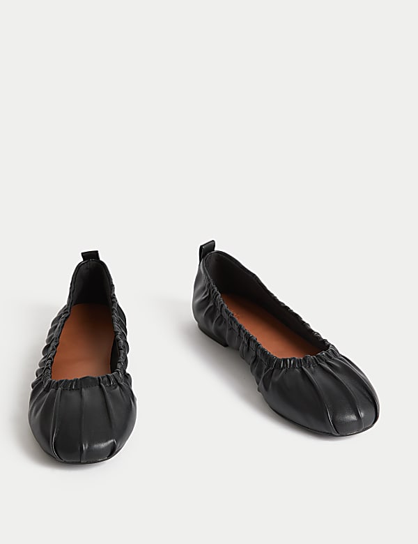 Ruched Slip On Ballet Pumps - JP