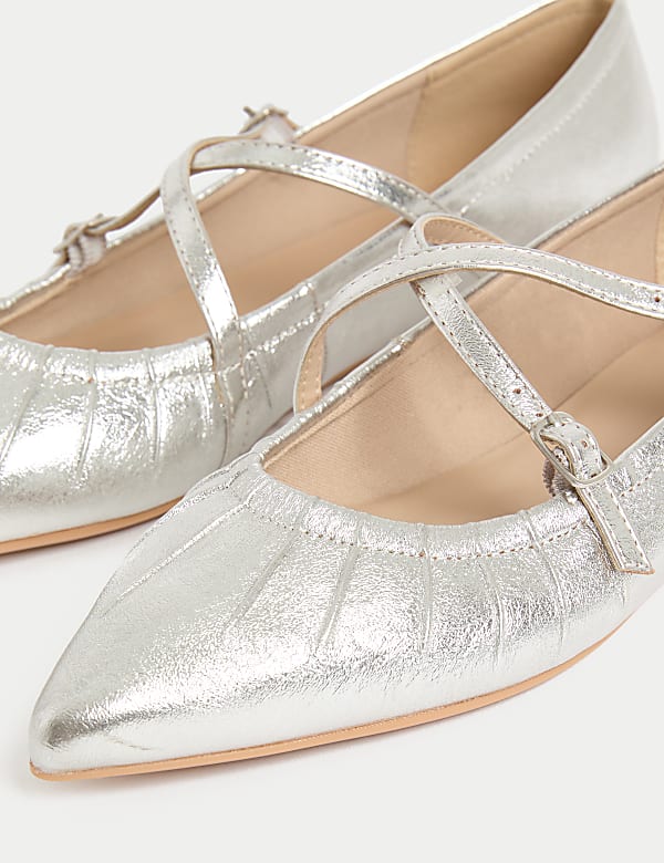 Strappy Pointed Ballet Pumps - DE