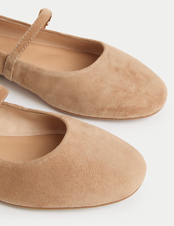 Suede Flat Ballet Pumps - VN