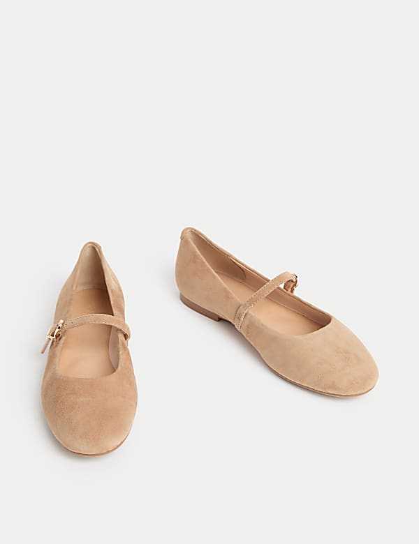 Suede Flat Ballet Pumps - VN