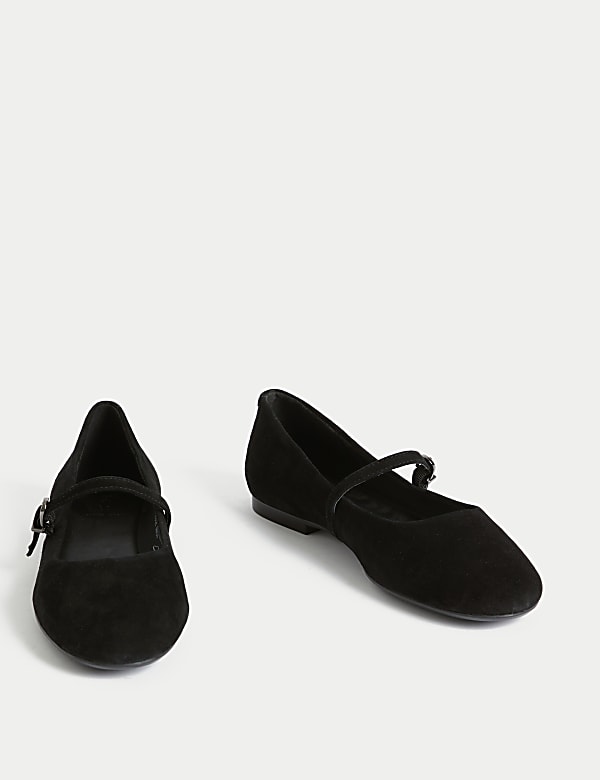Suede Flat Ballet Pumps - AU