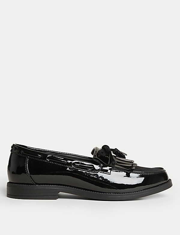 Patent Tassel Bow Loafers - CH