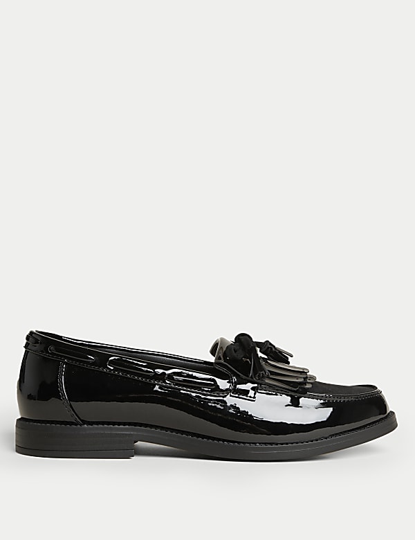 Patent Tassel Bow Loafers - HR