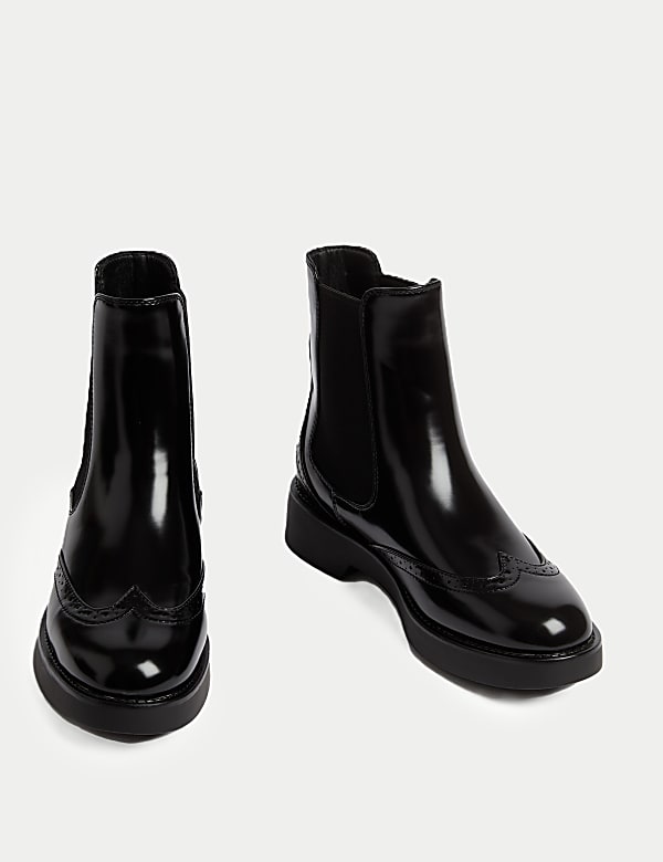 Chelsea Brogue Detail Flatform Boots - CA