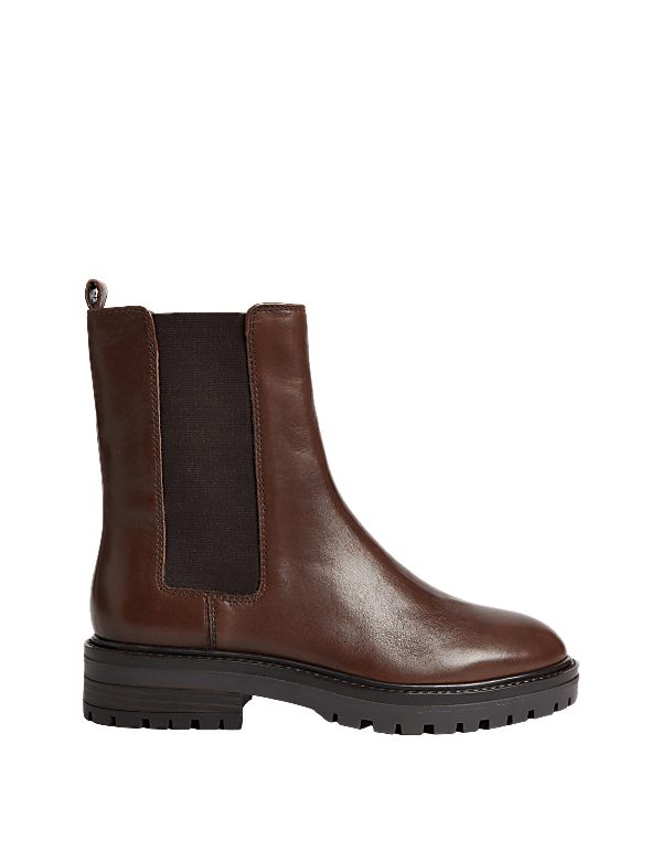Leather Chelsea Round Toe Ankle Boots