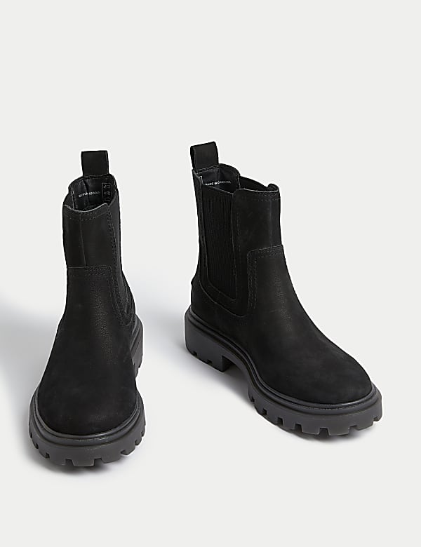 Wide Fit Leather Chelsea Ankle Boots - ES