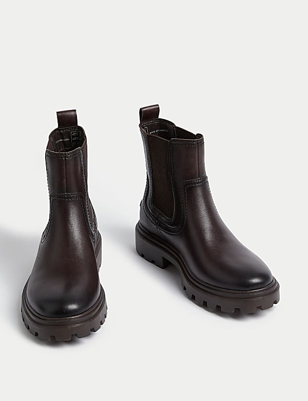 Wide Fit Leather Chelsea Ankle Boots - AU