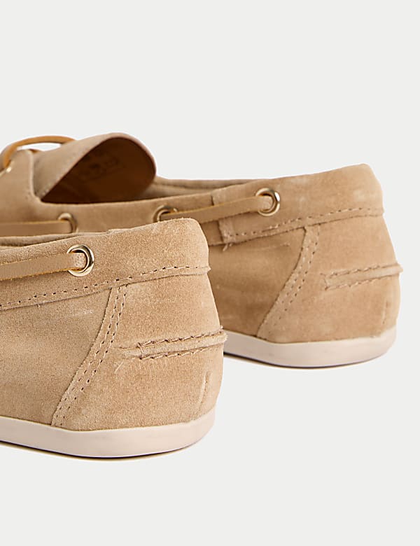 Suede Flat Boat Shoes - JP