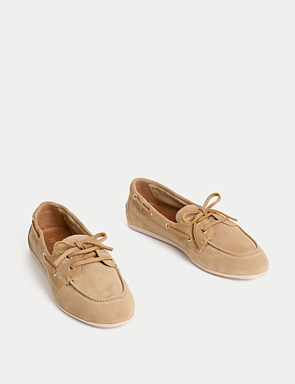 Suede Flat Boat Shoes - JP