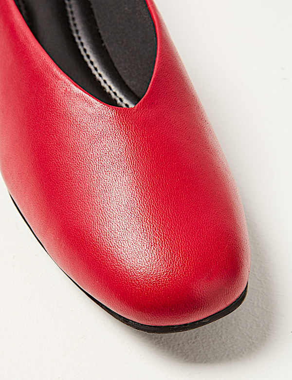 Leather Square Toe Pumps