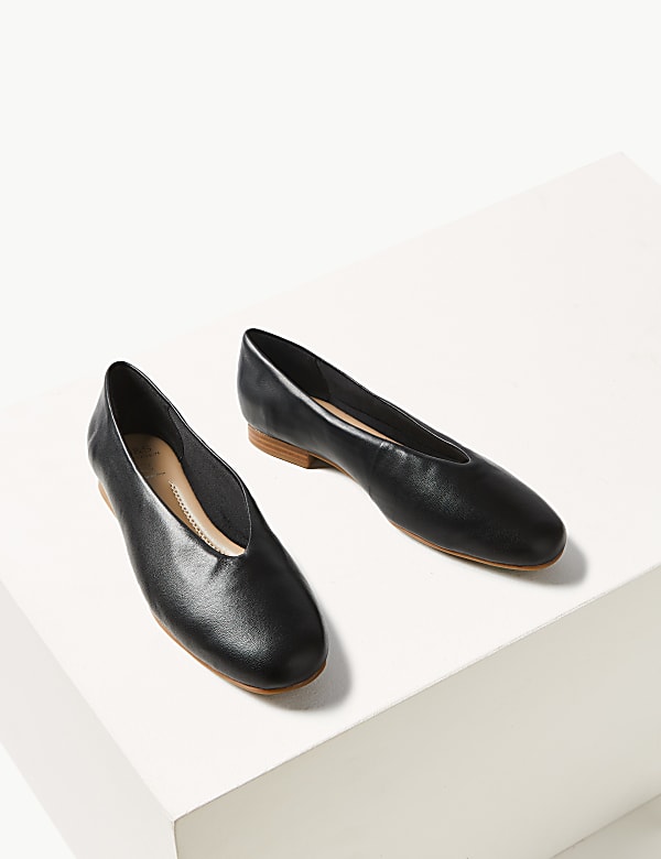Leather Square Toe Pumps