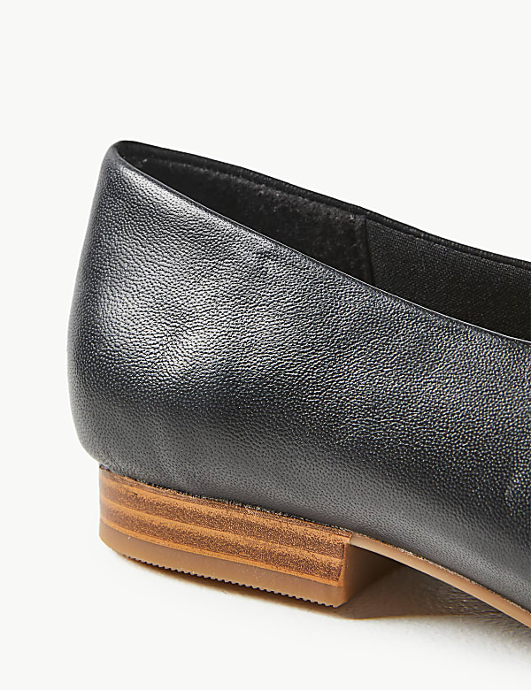 Leather Square Toe Pumps