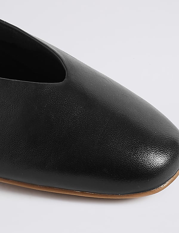 Leather Square Toe Pumps