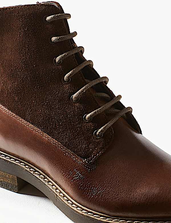 Leather Lace-up Ankle Boots
