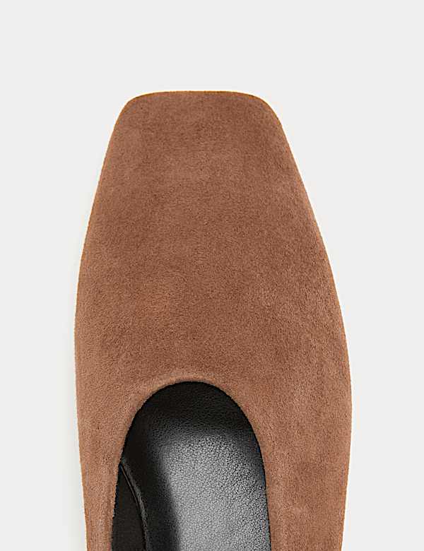 Suede Flat Chisel Toe Ballet Pumps - NZ
