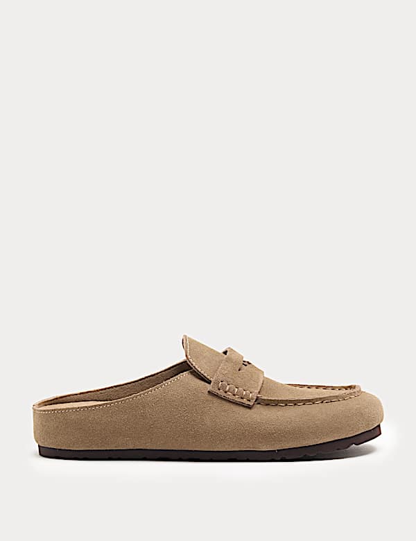 Suede Flat Loafer Clogs - US