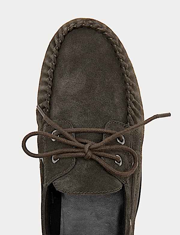 Suede Lace Up Flat Boat Shoes - MX