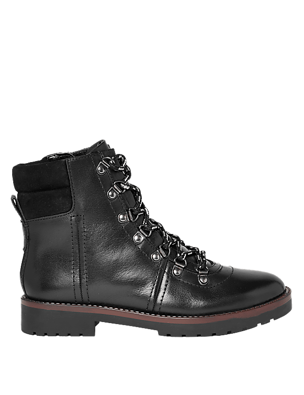 Leather Hiker Ankle Boots
