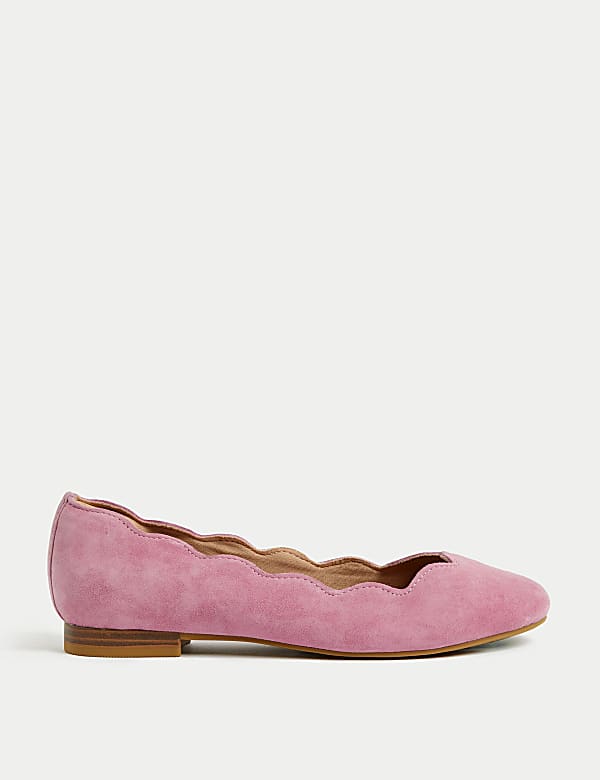 Pink suede ballet flats on sale
