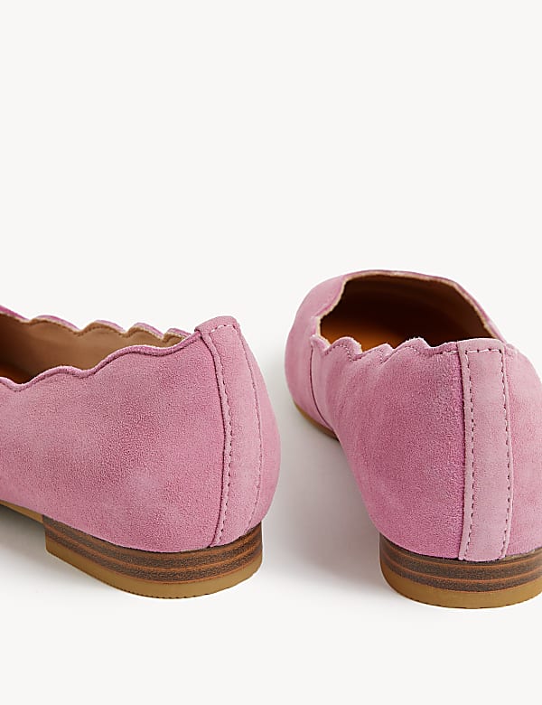 Wide Fit Suede Flat Ballet Pumps