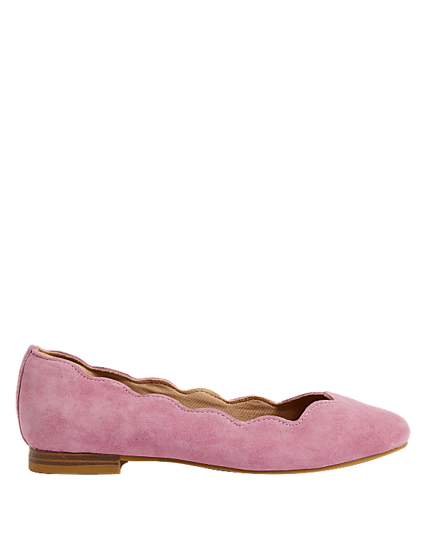Wide Fit Suede Flat Ballet Pumps