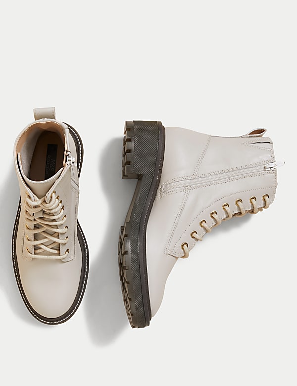 Leather Lace Up Ankle Boots