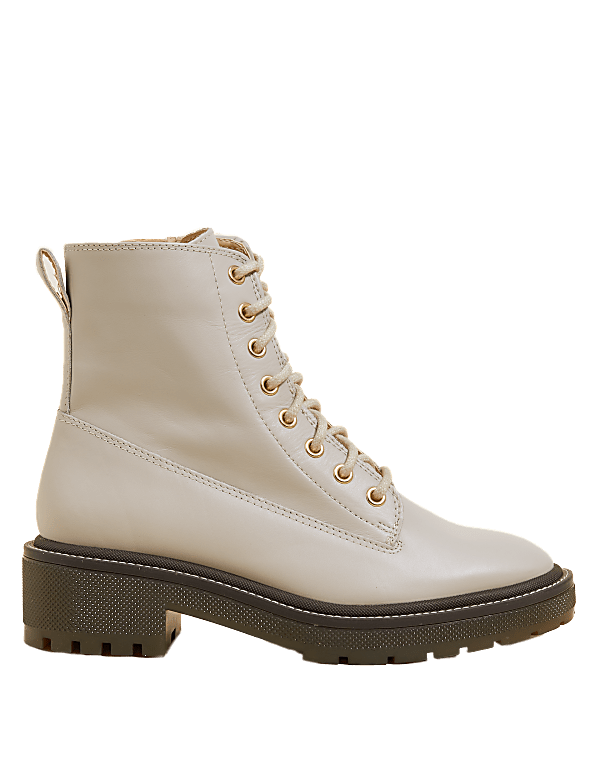 Leather Lace Up Ankle Boots