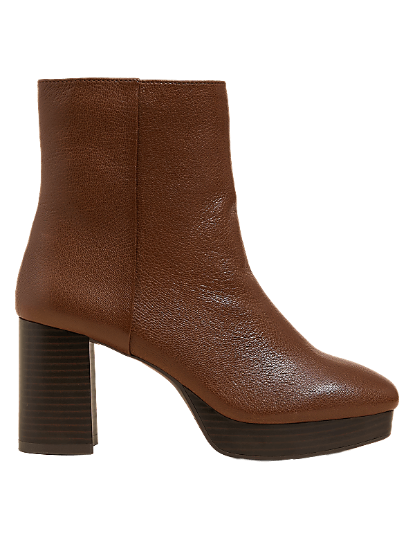 Leather Platform Ankle Boots