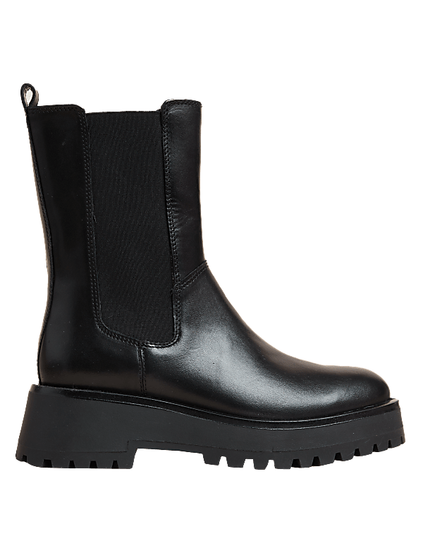 Buy Leather Chelsea Flatform Ankle Boots at Marks & Spencer