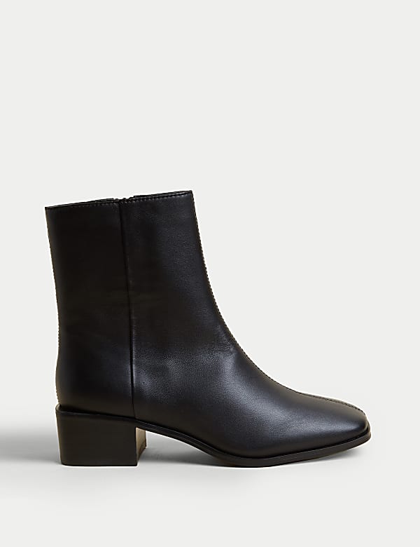 Black low block heel boots hotsell