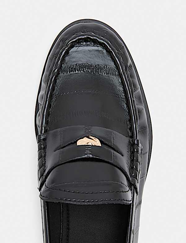 Textured Penny Flat Loafers - MX