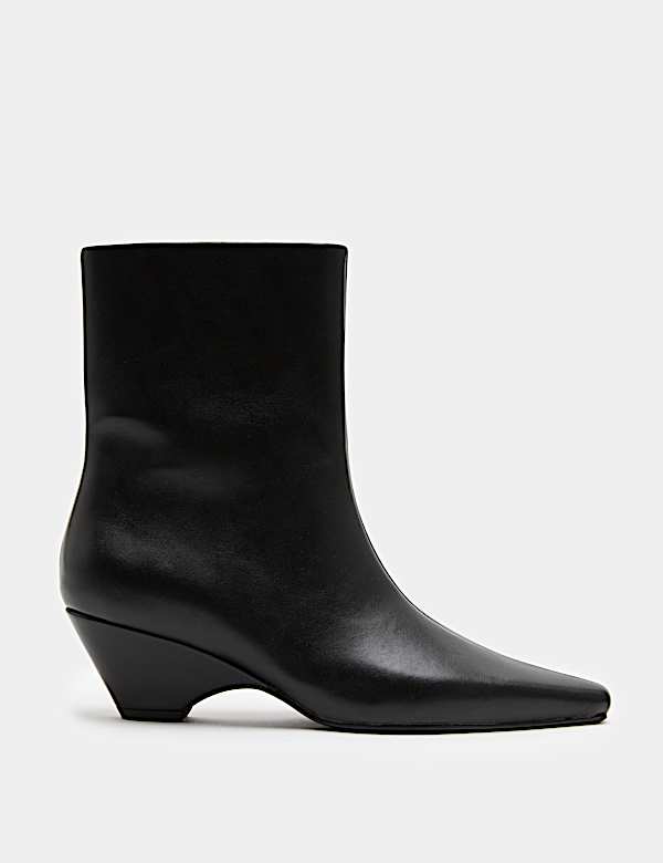 Polished Chisel Toe Wedge Ankle Boots - MX