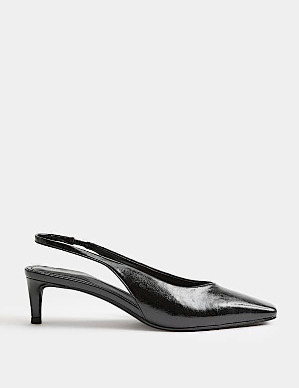Kitten Heel Chisel Toe Slingback Shoes - AL